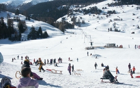 Die 500 Meter entfernte Rodelbahn